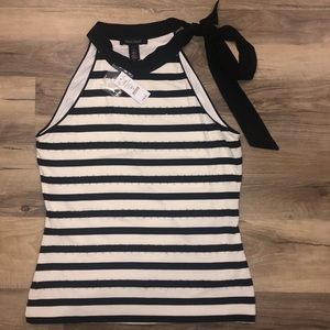 White House black market striped pearl top